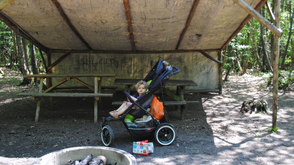 Kinderwagen zij-aanzicht
