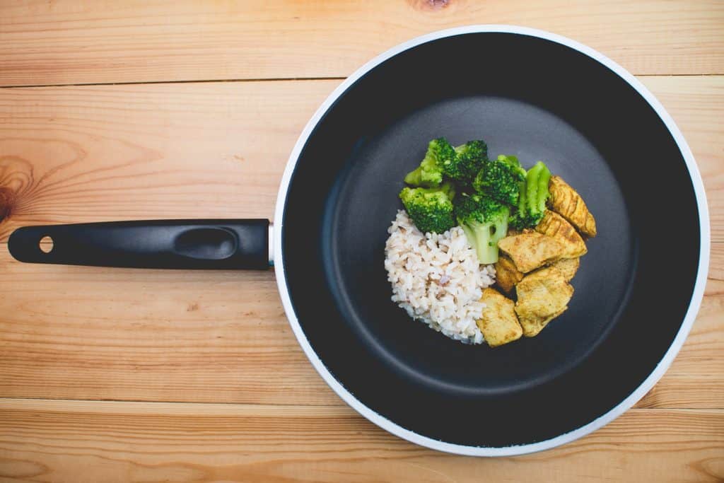 Koekenpan met eten