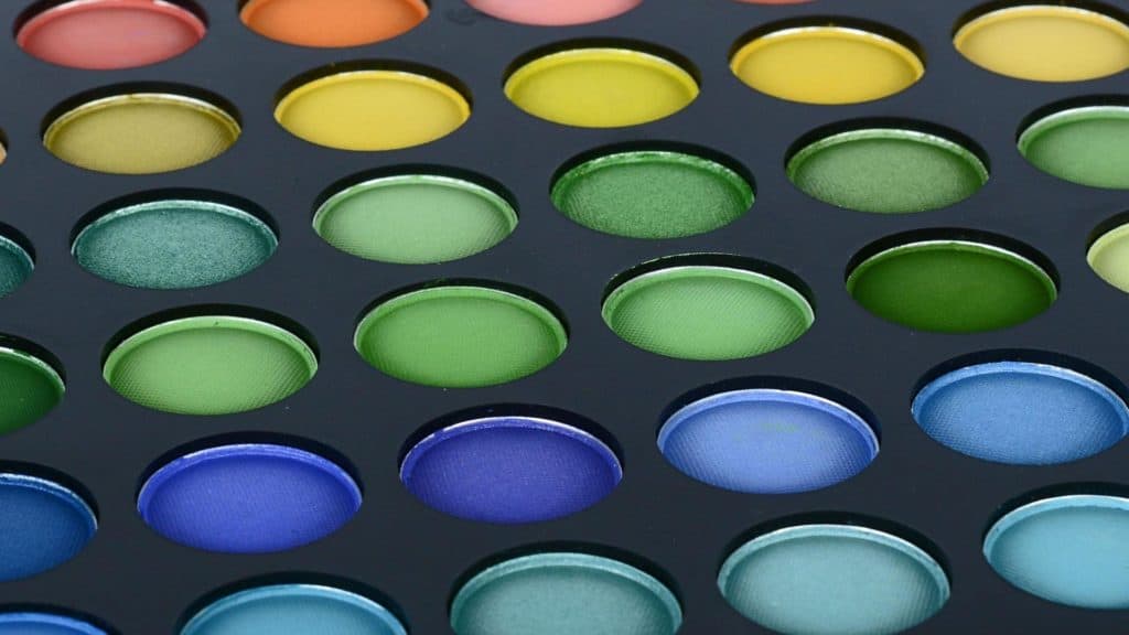 Oogschaduwpalet met verschillende kleuren