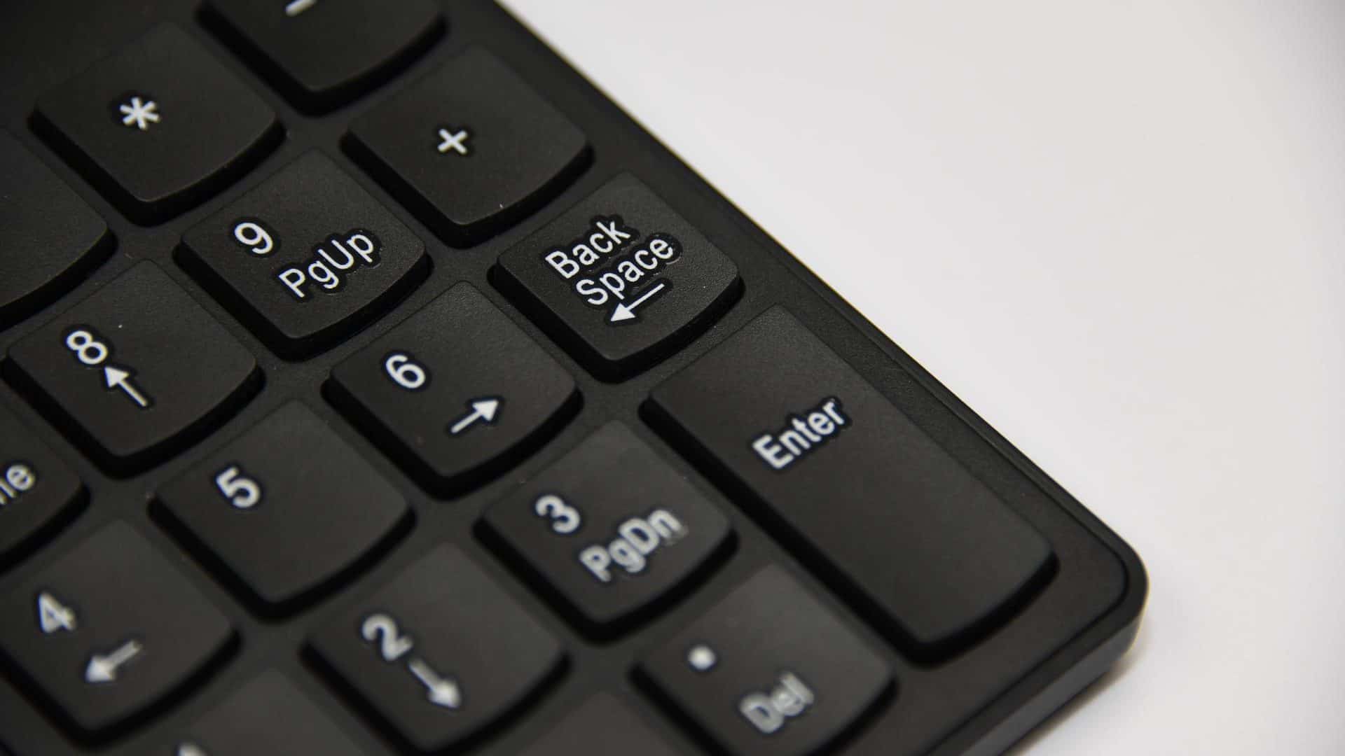 Close up van numeriek keypad op een toetsenbord